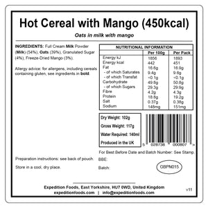 Hot Cereal with Mango