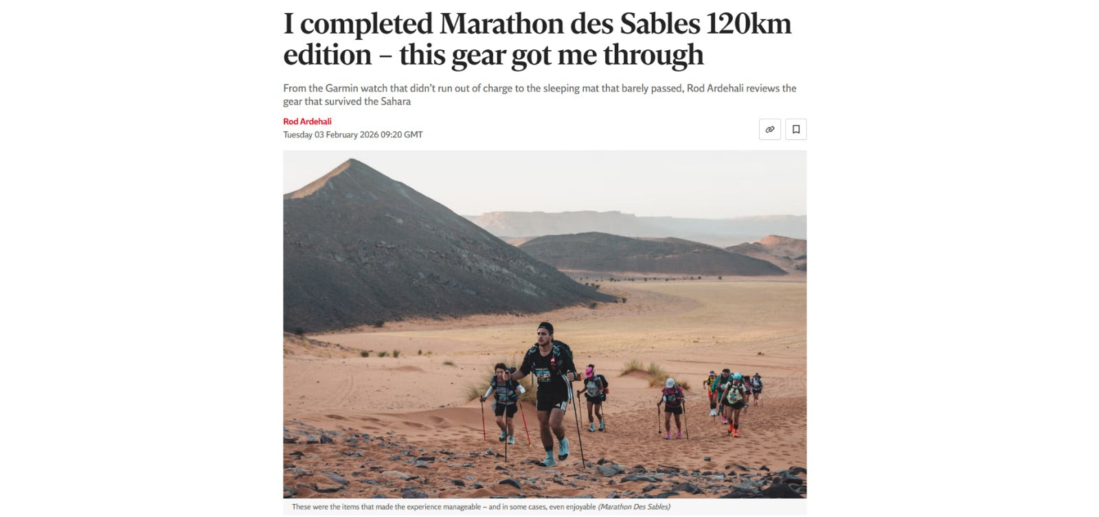 Rod Ardehali's Marathon des Sables Gear Review
