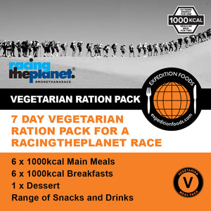 RacingThePlanet Ultramarathon 250km Vegetarian Nutrition Pack (1000kcal)