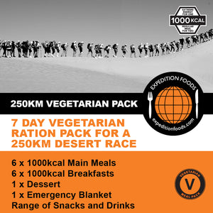250km Desert Race Vegetarian Nutrition Pack (1000kcal)