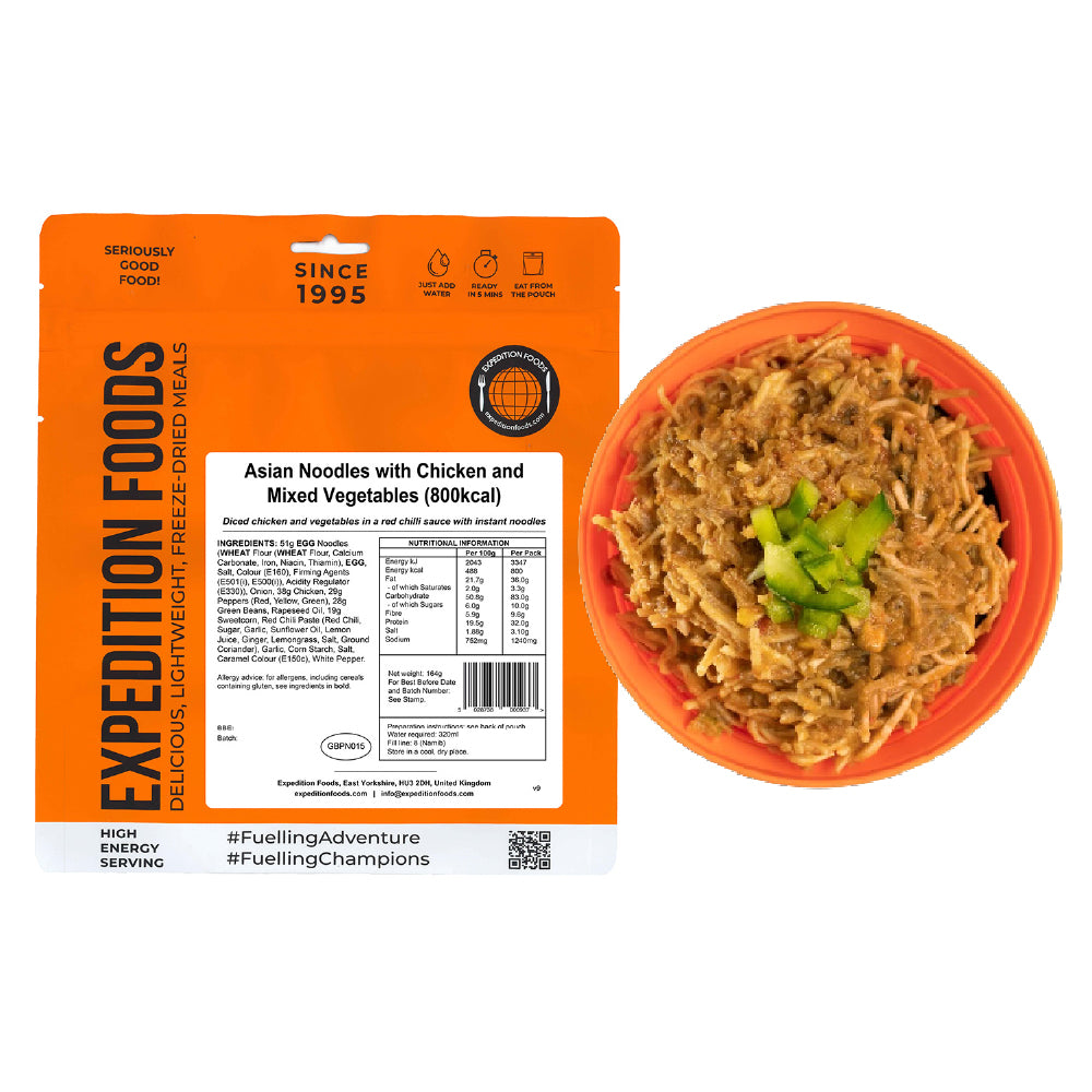 Asian Noodles with Chicken and Mixed Vegetables | Freeze-Dried Meal