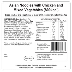 Asian Noodles with Chicken and Mixed Vegetables