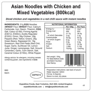 Asian Noodles with Chicken and Mixed Vegetables | Freeze-Dried Meal