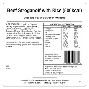 Beef Stroganoff with Rice | Freeze-Dried Meal