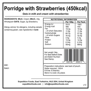 Porridge with Strawberries | Freeze-Dried Meal