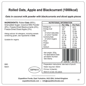 Rolled Oats, Apple and Blackcurrant