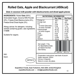 Rolled Oats, Apple and Blackcurrant