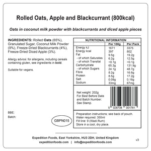 Rolled Oats, Apple and Blackcurrant