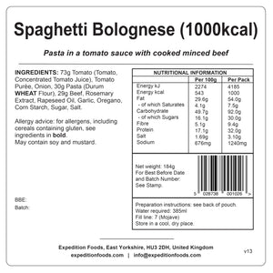 Spaghetti Bolognese | Freeze-Dried Meal