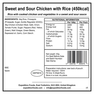 Sweet and Sour Chicken with Rice | Freeze-Dried Meal