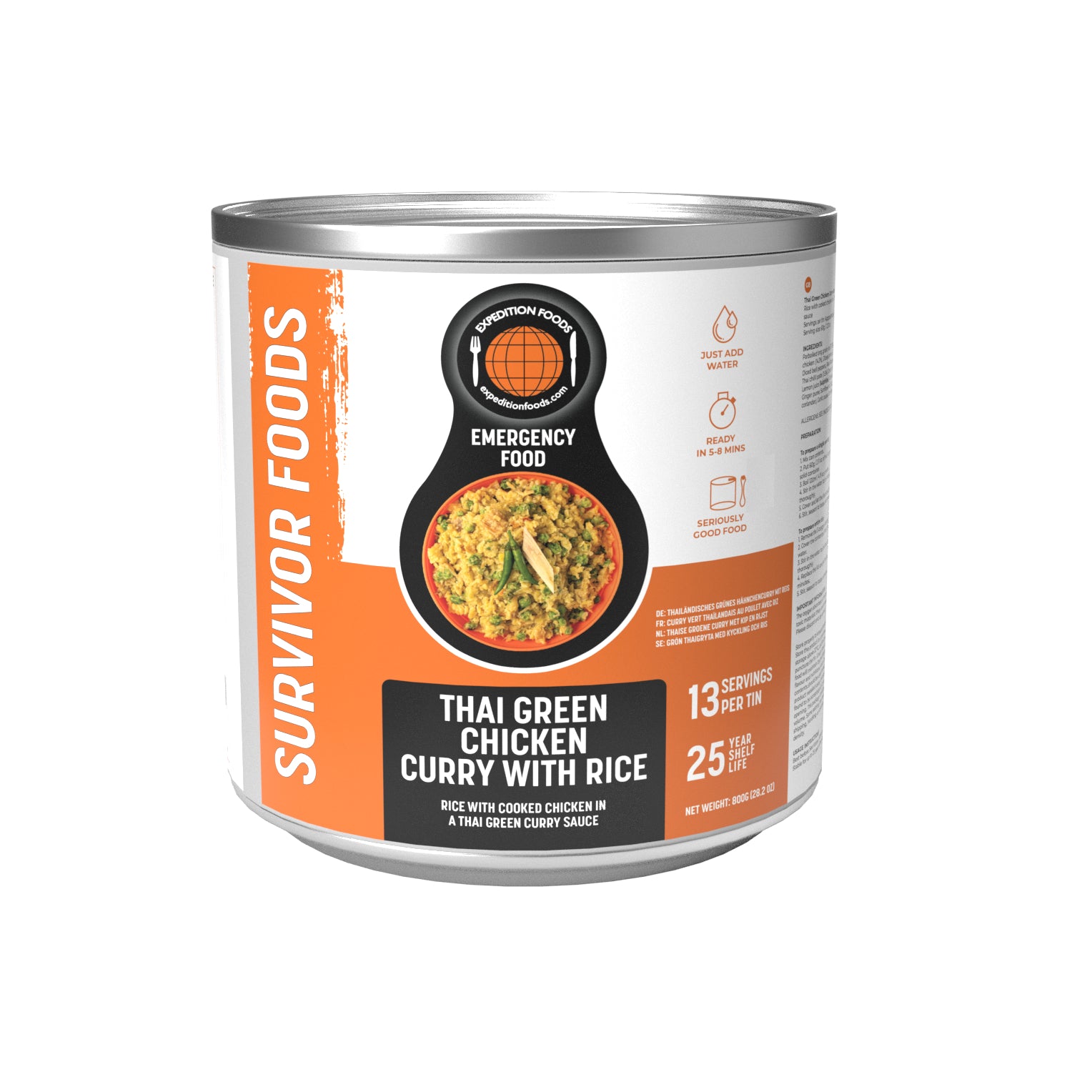 Thai Green Chicken Curry with Rice (Survivor Foods Range)