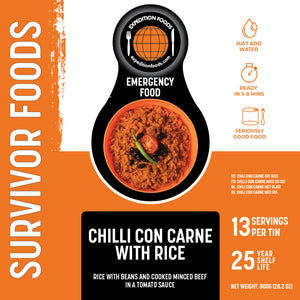 Chilli Con Carne with Rice (Survivor Foods Range)