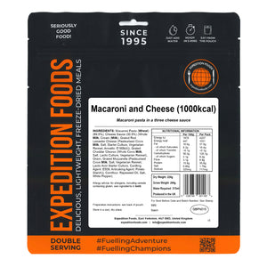 Expedition Foods Macaroni et fromage Durée de conservation de 25 ans
